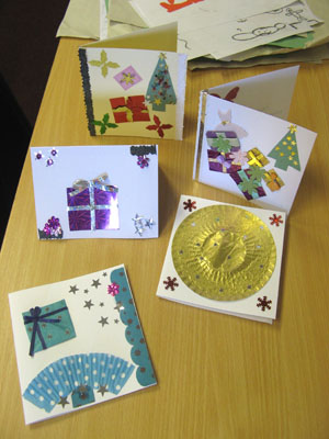 Some of the Christmas cards made during my art workshop!